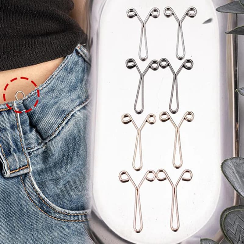 10 pz Stringere La Vita Fibbia a forma di U Bottone A Pressione Regolabile Bottoni Jeans Nessuna Traccia Pantaloni Pinze Accessori di Abbigliamento Strumento