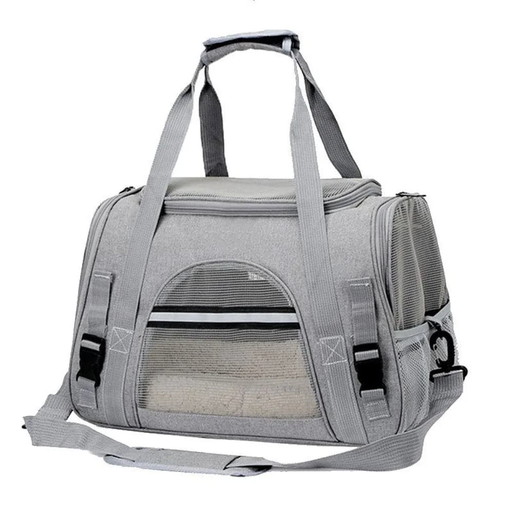 Borsa Trasparente Pieghevole per Trasporto Animali Domestici, Traspirante, a Tracolla, per Cani e Gatti, Ideale per Viaggi