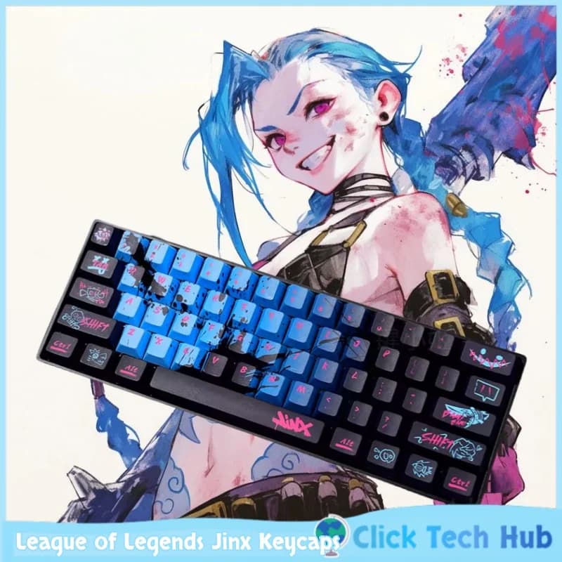 Copritasti a tema Jinx Hero Copritasti a tema gioco 137 tasti PBT altezza ciliegia Esports Copritasti tastiera meccanica Wooting/Razer 68/87/108