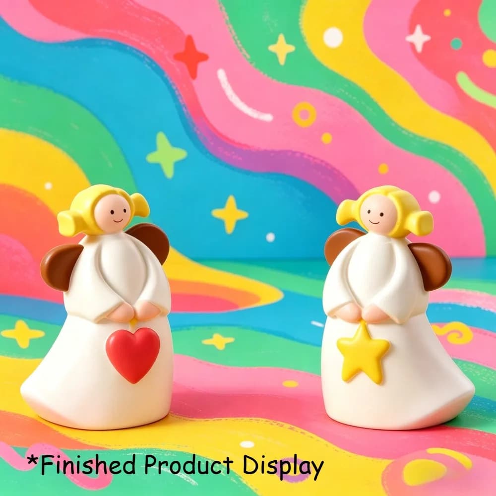 Heart Star Angel Figurine Silicone Mold Set DIY Epoxy Resin Gypsum Candle Mould Home Ornament Mother's Day Halloween Craft Gifts