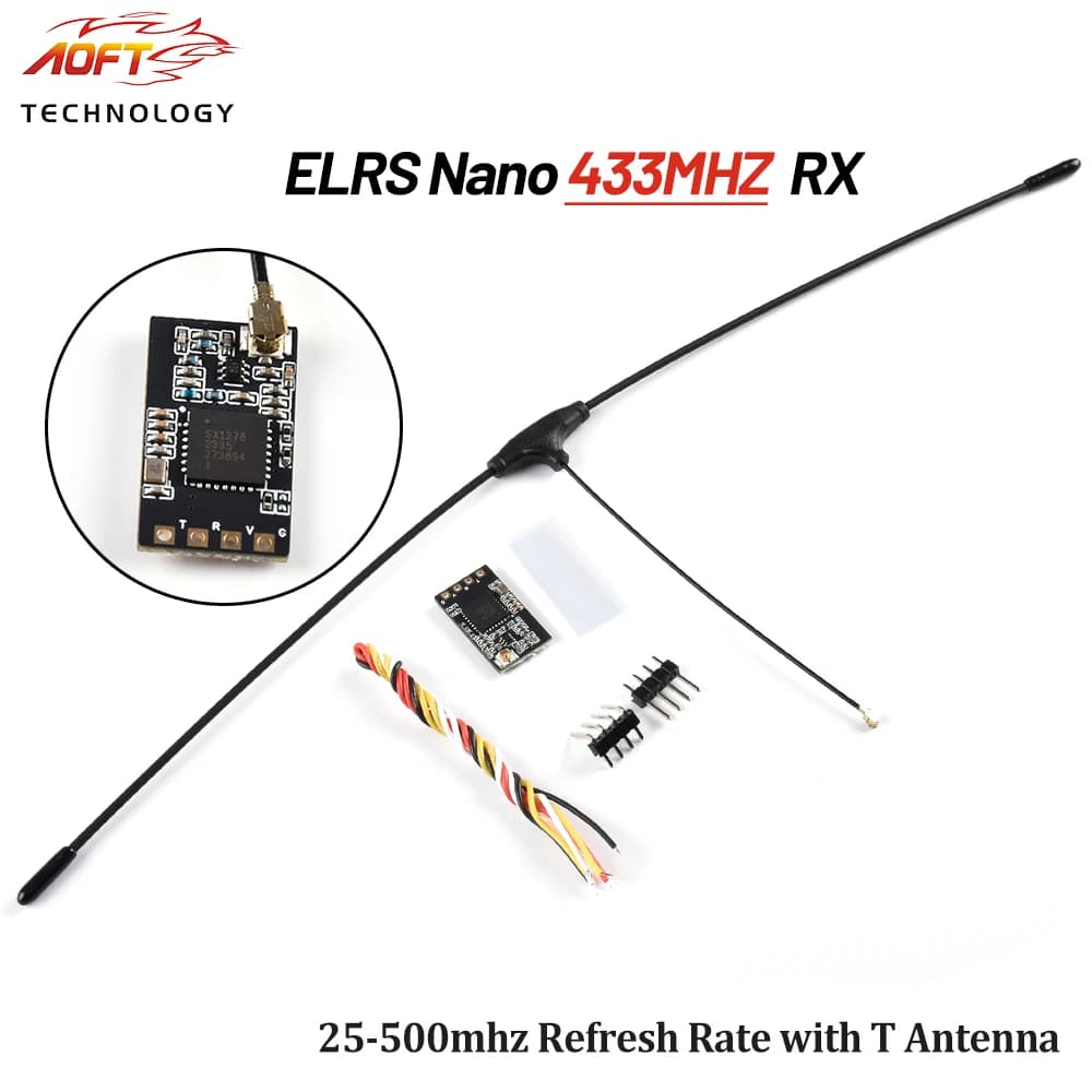 1PCS/2PCS ELRS Nano 433Mhz Ricevitore RX con Antenna T 25-500mhz Tasso di Aggiornamento CRSF Betaflight per RC Quadcopter Droni a Lungo Raggio
