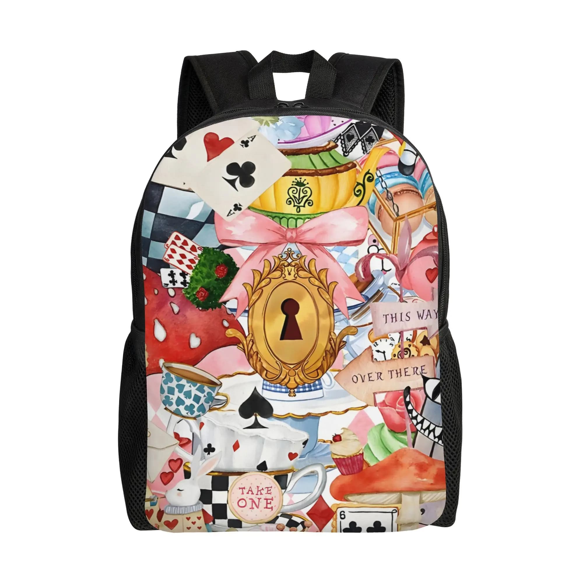 Borsa Zaino per Adolescenti con Design Harajuku Wonderland e Cartoni Animati, Ideale per il Ritorno a Scuola