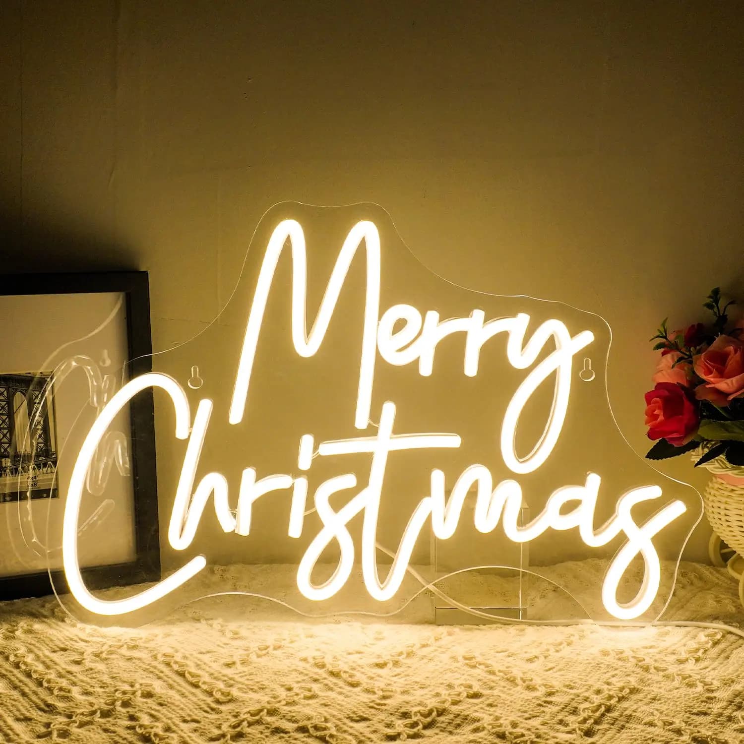 Buon Natale Insegne dimmerabili al neon per luci decorative da parete Bar di Natale Man Cave Club Party Room Shop Decorazione camera da letto Regali