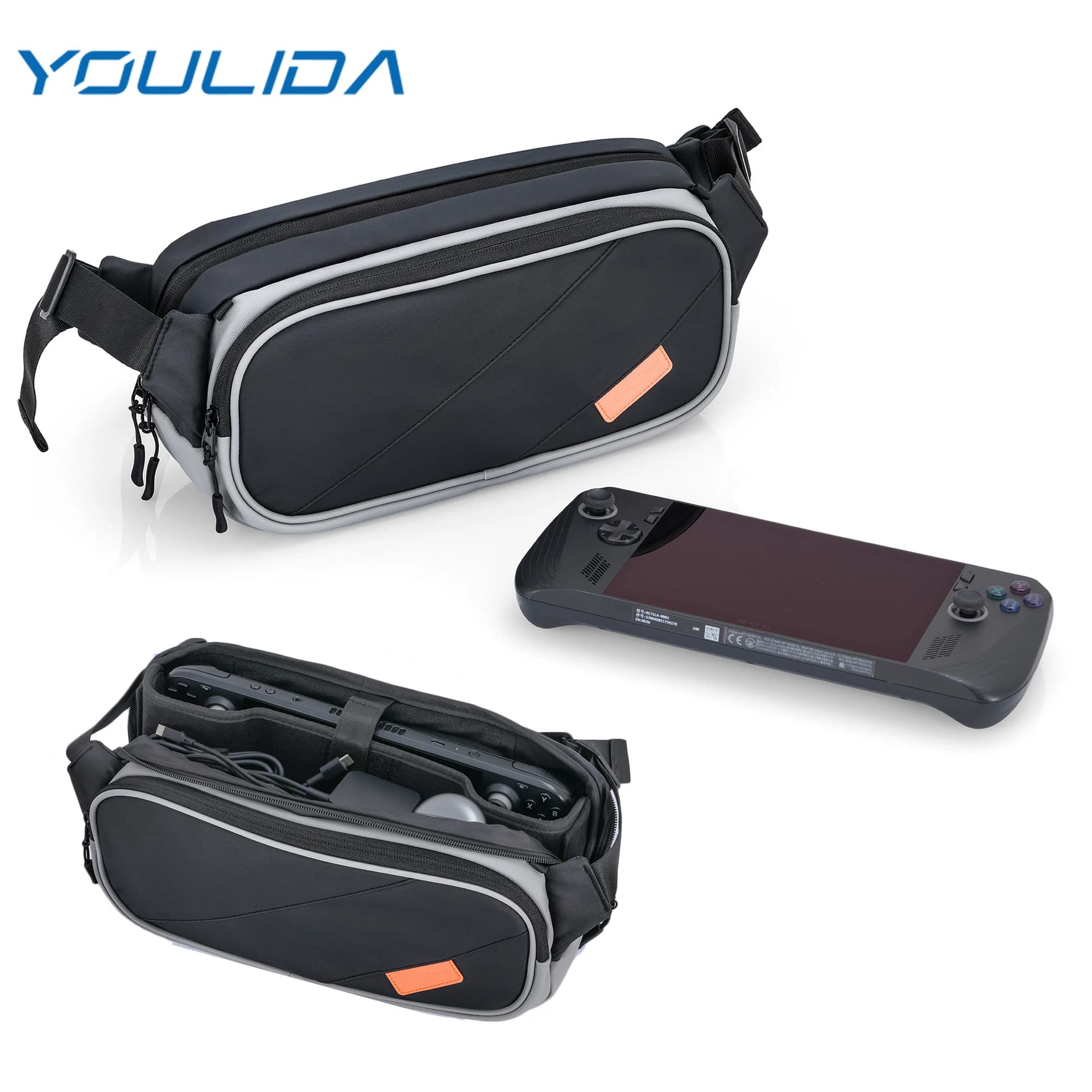 Custodia da viaggio Borsa a tracolla a tracolla in PU per Nintendo Switch 2/OLED/PS5/Steam Deck/ROG AIIy/PS Portal Accessorio per console di gioco