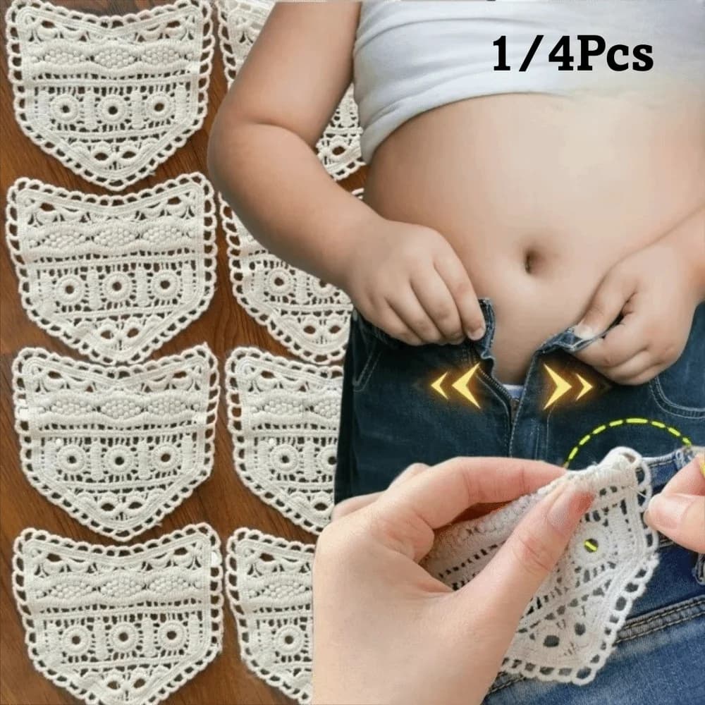 1/Pcs Cotton Jeans Waist Expander Maternity Hollow Lacework Waist Band Adjustment Garment Accessories DIY Apparel Sewing Tool