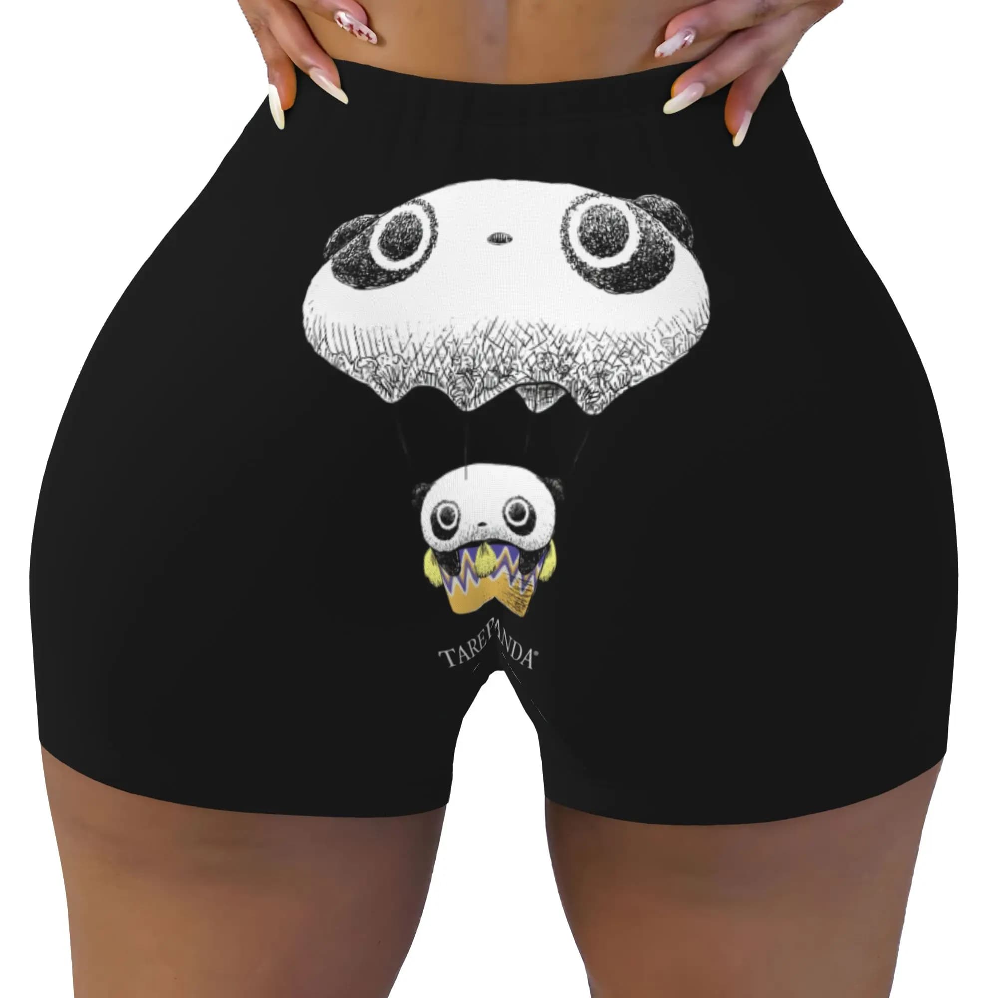 Cartoon Heart Tarepanda Workout Shorts Women Kawaii Panda Anime Gym Volleyball Biker Yoga Shorts