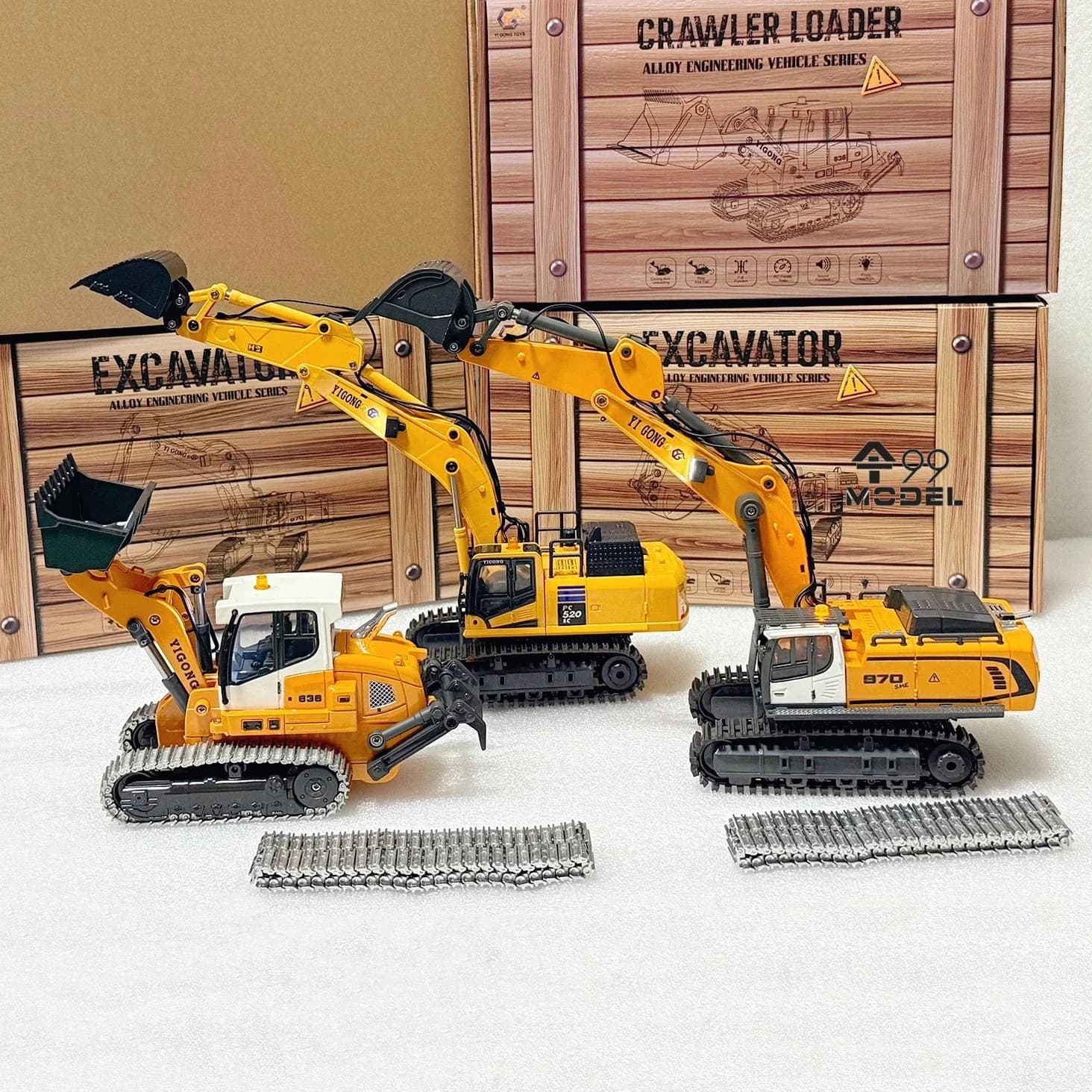 1/50 970 520 Mini RC Escavatore Caricatore 636 Caricatore Elettrico Modello di Simulazione Pista di Metallo Luce Sistema Audio RC Giocattolo Regalo