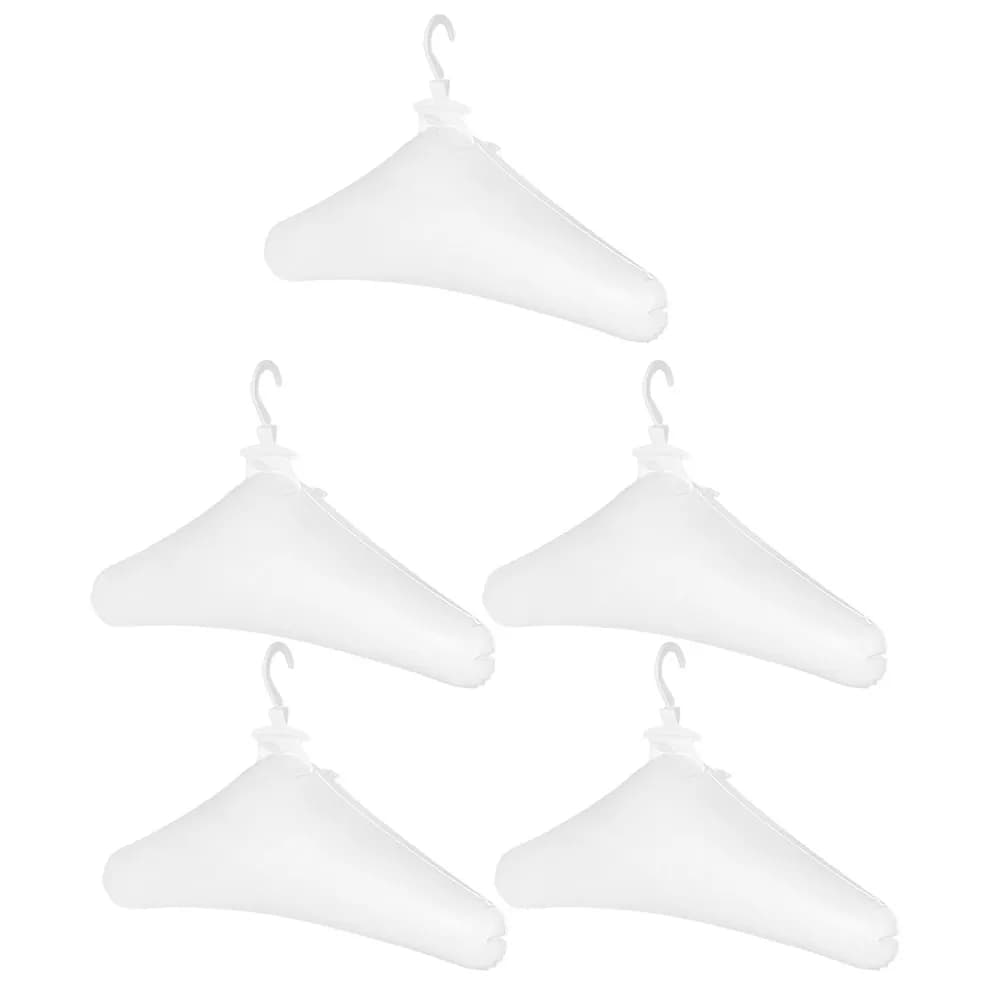 5Pcs PVC Inflatable Travel Hanger Compact Space Saving Clothes Hanger for Camping Car Rv Drying Display Wrinkle Prevention