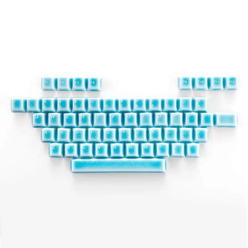 Set di keycap in ceramica effetto ghiaccio blu, copritasti trasparenti con profilo Cherry per tastiera meccanica, asse magnetico, regali fai da te