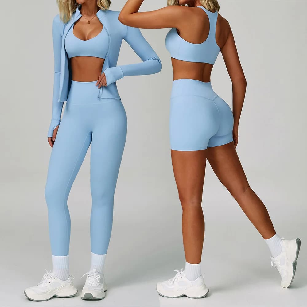 2-3PCS Yoga Suit Women's Suit Sports Bra High Waist Shorts Outfit Gym Set Fitness Push Up Training Clothing Sportswear