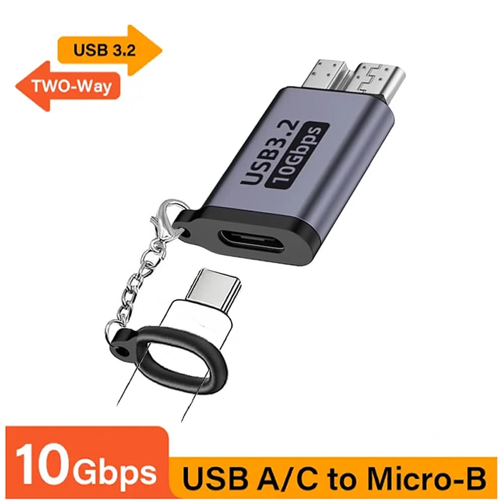 Adattatore Micro B USB-C 3.0 Maschio a Tipo C Femmina, Connettore USB3.0 Micro B per Disco Rigido Esterno HDD