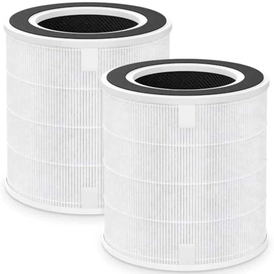 Confezione da 2 filtri di ricambio PB6866 compatibili con il purificatore d'aria Pureborne, sistema di filtraggio HEPA a 3 strati H13 con carbone attivo
