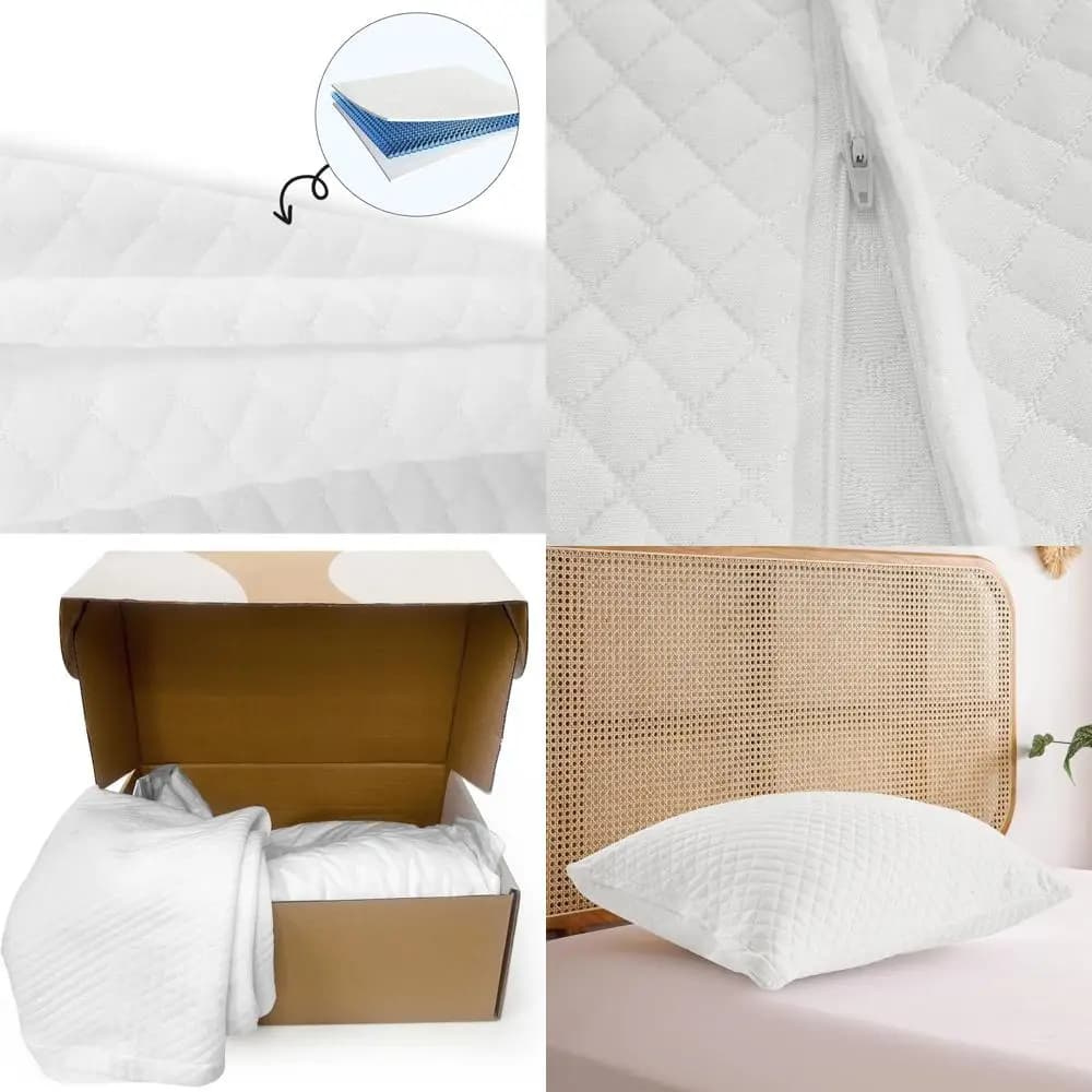 Cuscino medio rigido Queen Size 28x18 con soppalco regolabile e custodia rinfrescante per un supporto e comfort migliorati