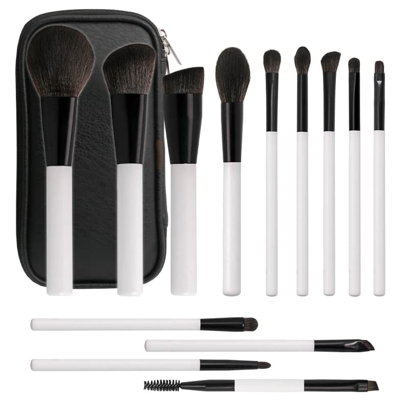 13 pezzi set di pennelli per trucco bianco fondotinta correttore in polvere ombretto fard pennello miscelazione strumento di bellezza cosmetica per viso con borsa