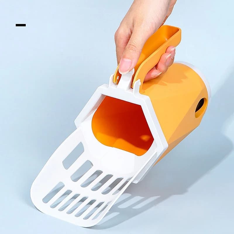 Cat Litter Scooper Large Capacity Built-in Poop Bag Self-Cleaning Shovel Pet Tool