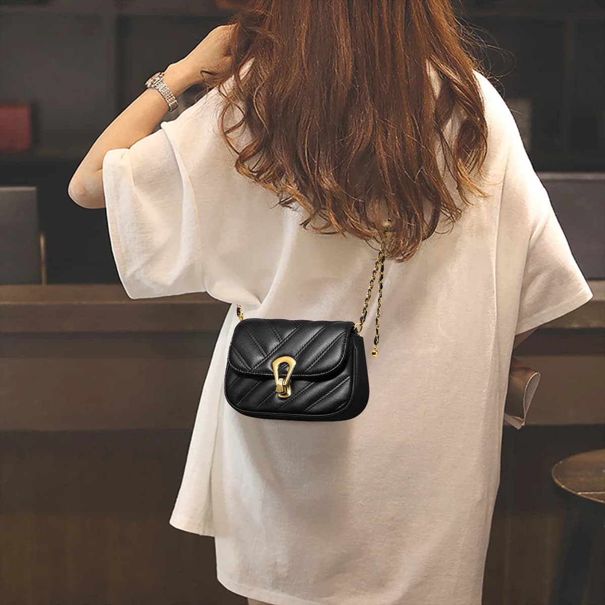 FOXER 2026 Classic Women's Shoulder Bag Split Leather Female Crossbody Bag Chic Girl's Mini Cellphone Purse for Daily & Travel