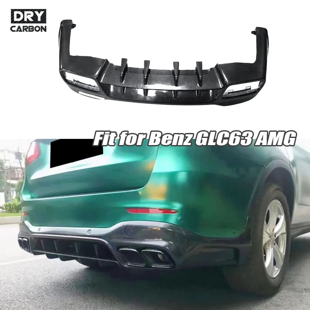 Real Carbon Fiber Rear Bumper Lip Spoiler For Mercedes Benz GLC Class X253 GLC63 AMG SUV 2020-2023 Rear Tuning Bodykits