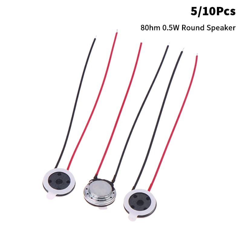 5/10Pcs 8 Ohm 0.5/1W Round Speaker 10mm Mini Ultra-thin Loudspeaker Horn For Mobile Phone Computer DIY Repair