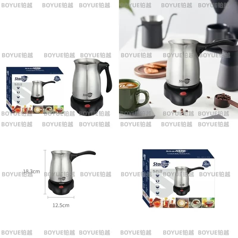 Electric Turkish Coffee Maker Stainless Steel Automatic Shut Off Fast Boiling Kettle for Home Brewing Tea Pot