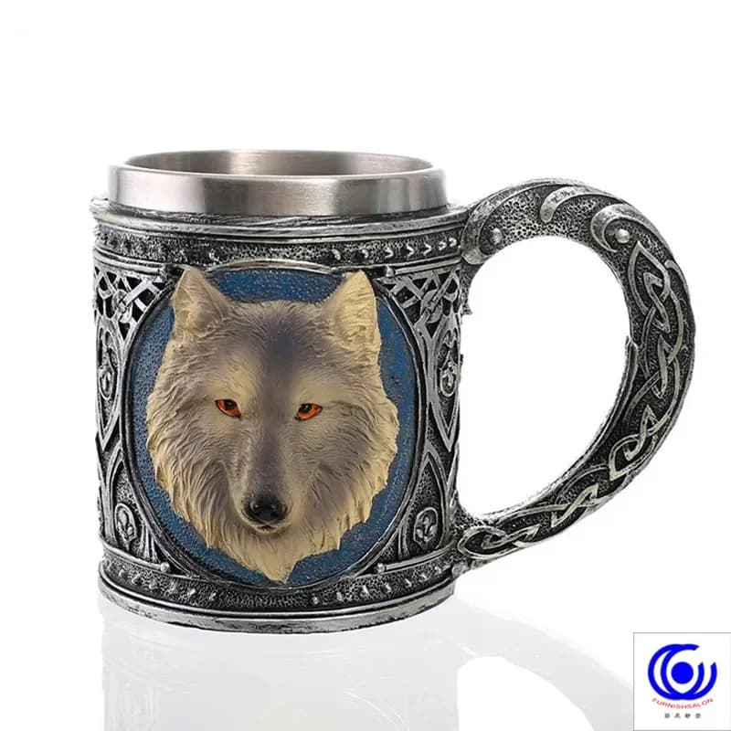 Tazza per bere animali dei cartoni animati con tazza d'acqua in acciaio inossidabile in resina tridimensionale 3D