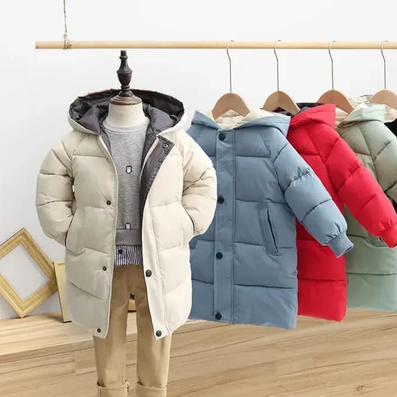 Capispalla per bambini Abbigliamento invernale per bambini Ragazzi Ragazze Parka imbottito in cotone Addensare giacche lunghe calde