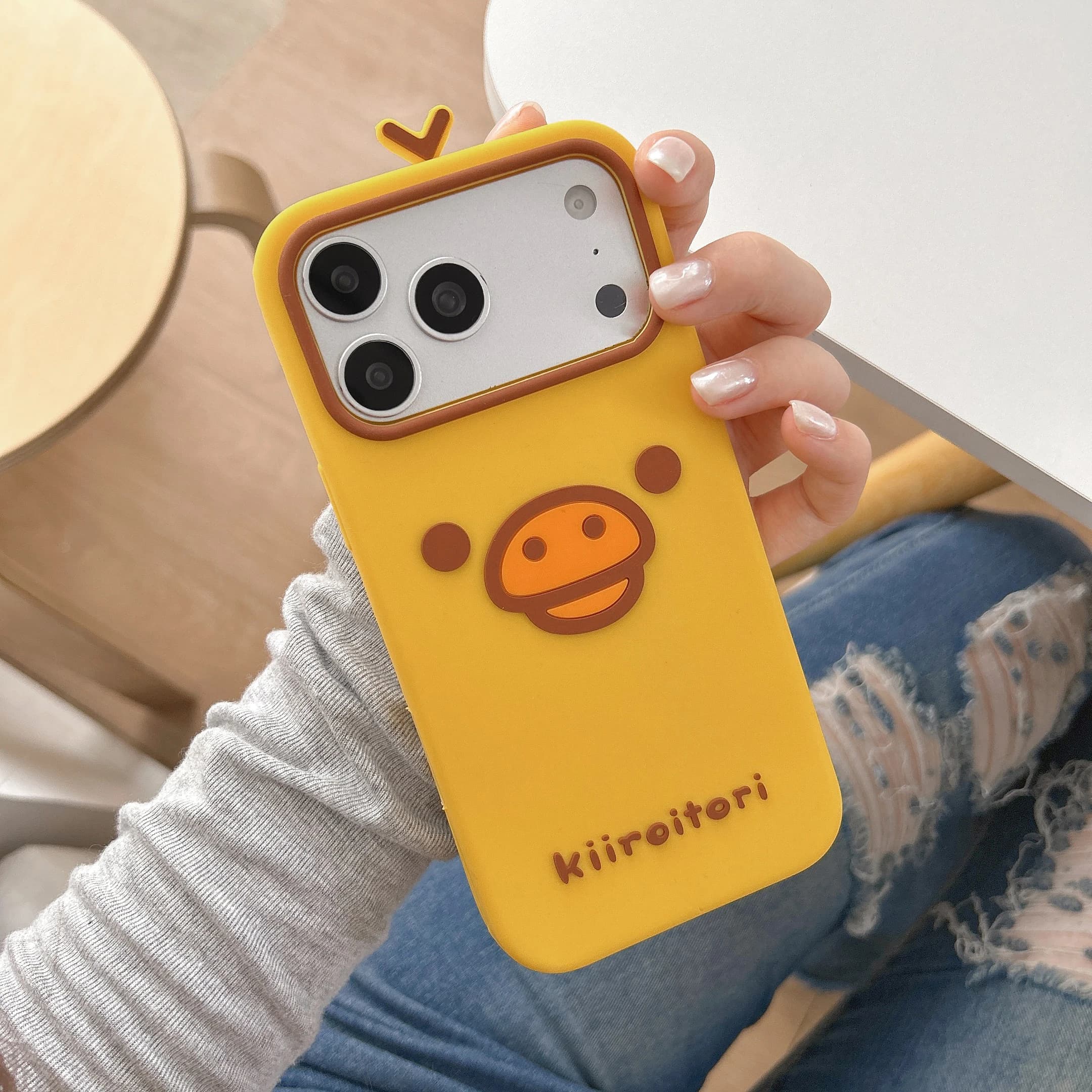 Kawaii 3D Cartoon Yellow Chick Phone Case For iPhone 17 Pro Max 16 Plus 16 Pro Max Cute Soft Silicone Shockproof Back Cover