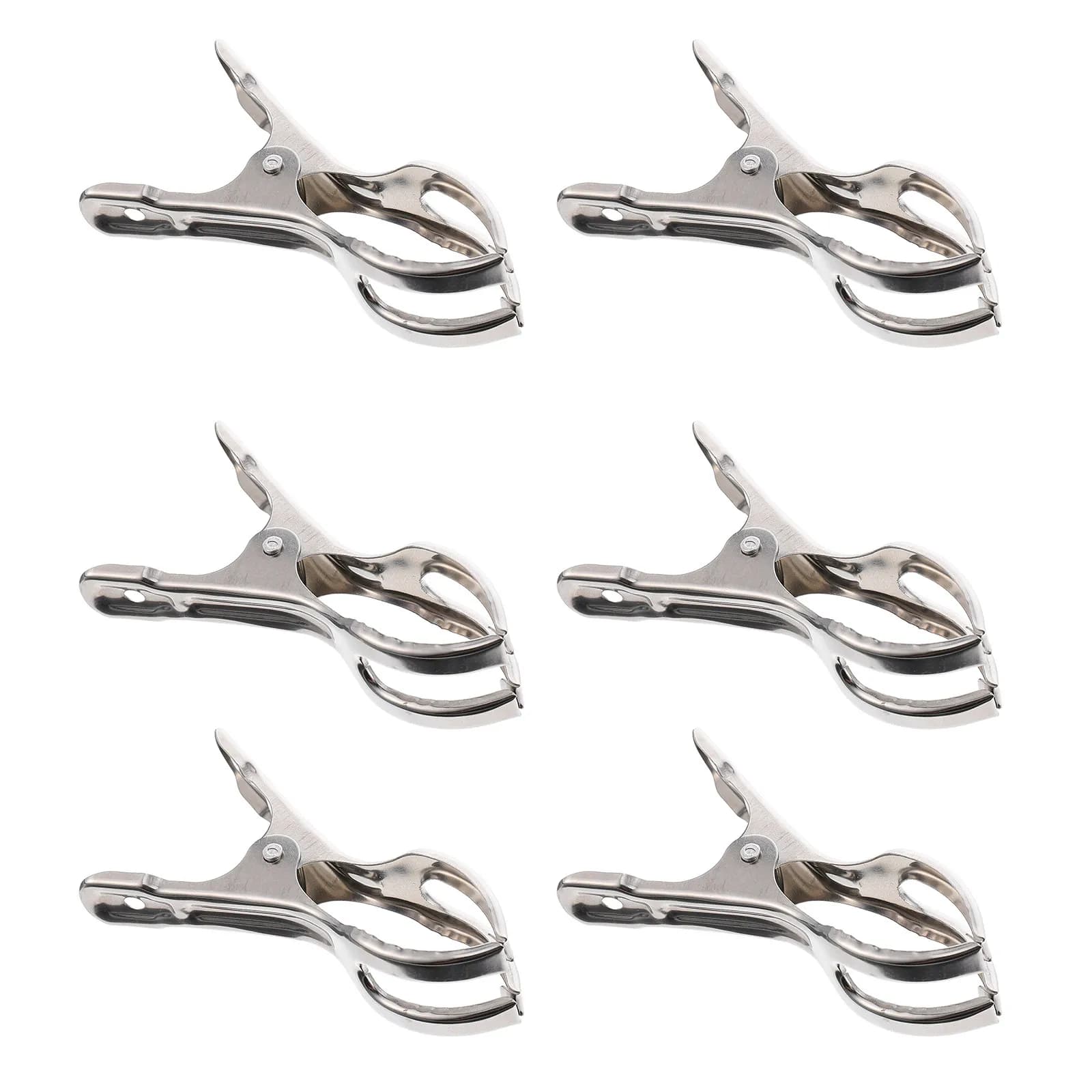 6Pcs Stainless Steel Windproof Clothes Pins Heavy Duty Multi Purpose for Towels Scarves Quilts Blankets Baby Clothes Fast Drying
