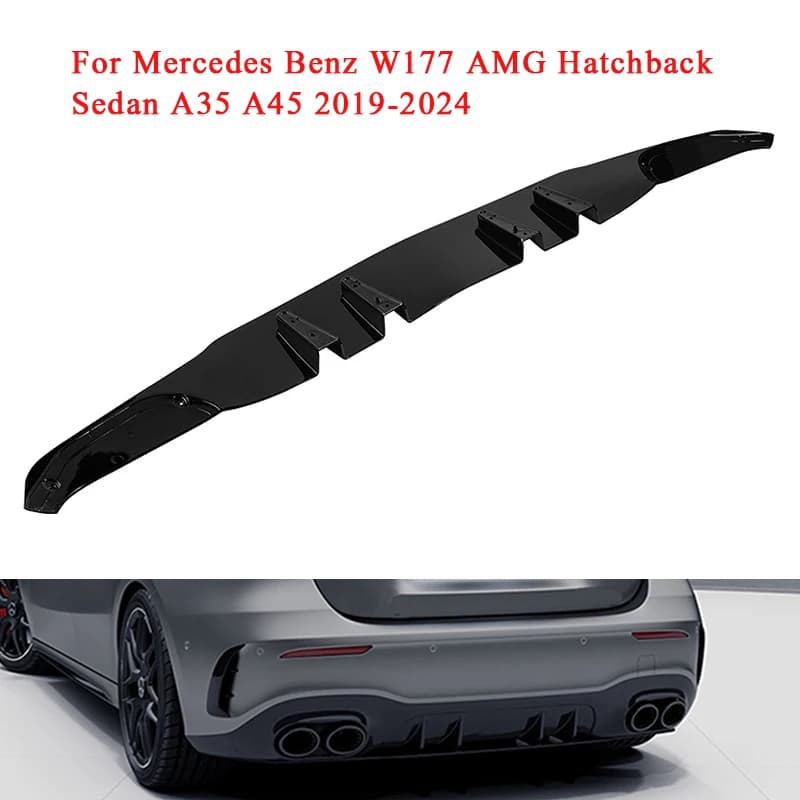 Car Body Kit Rear Bumper Splitter Lip Diffuser Lip Guard Protector For Mercedes Benz W177 AMG A35 A45 2019 2020 2021 2022 2023