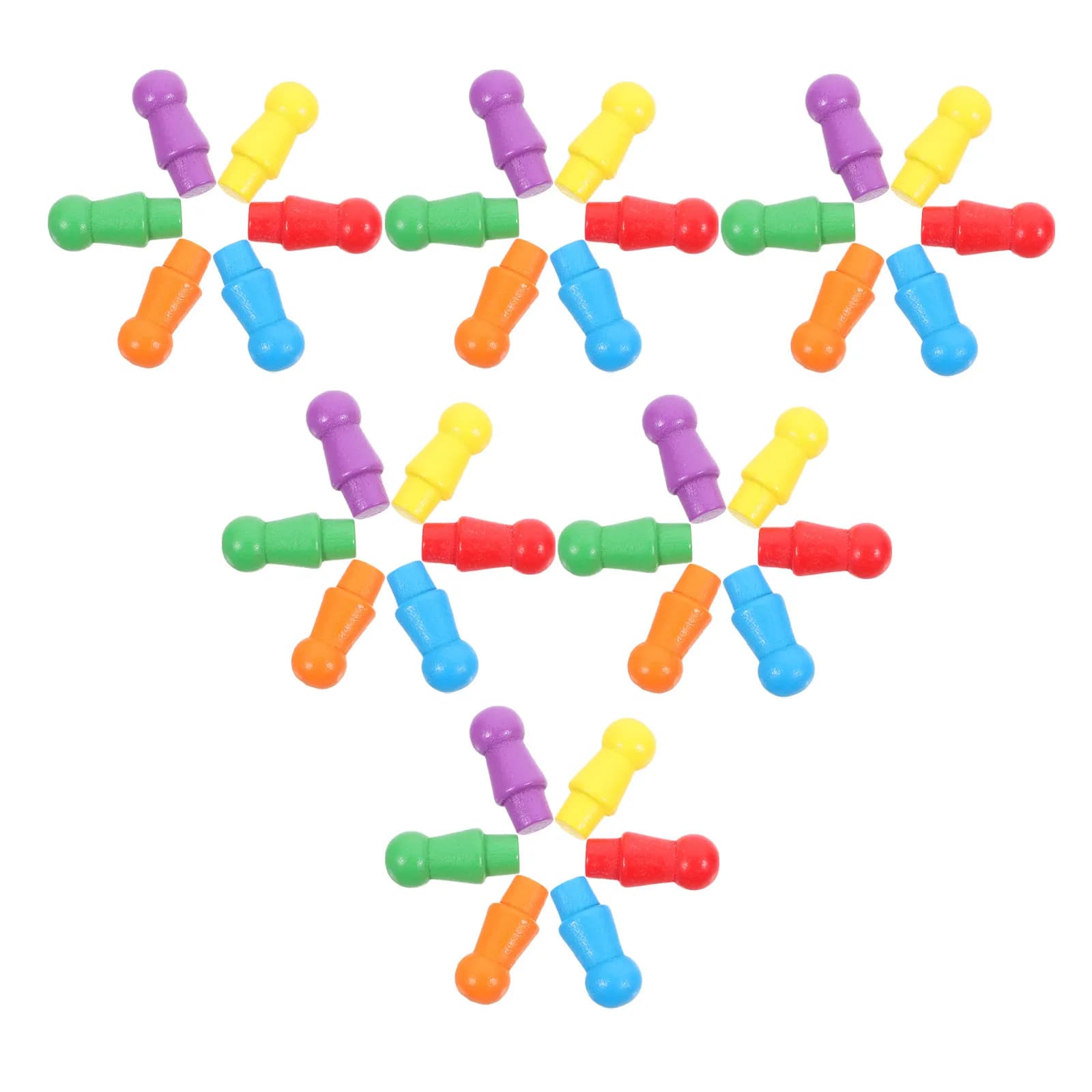 Set di 60 Pezzi Colorati in Legno per Gioco degli Scacchi, Accessori Educativi per Giochi da Tavolo, Set di Ricambio