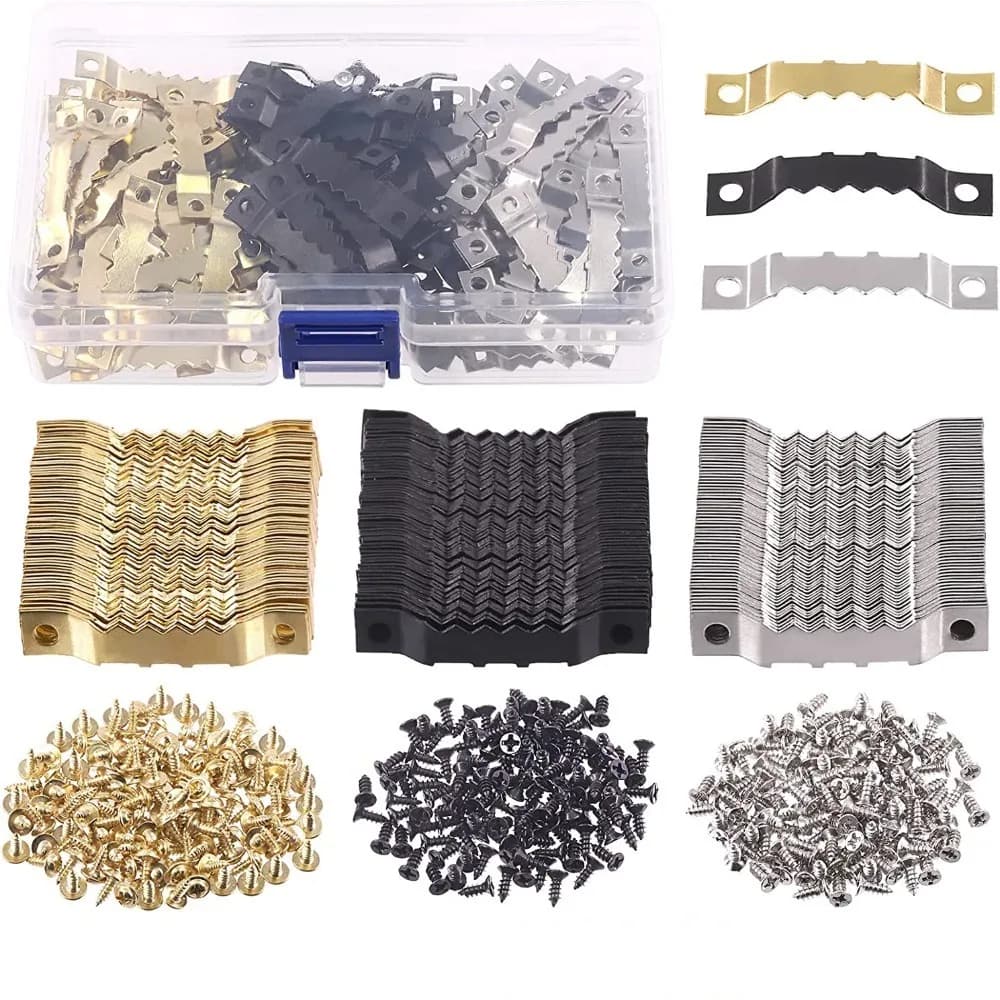 Frame Saw Hooks for Frames with Screws, Multifunctional Decorative Tools, Golden Saw Front Hooks, Silver, Black, Easy to Install