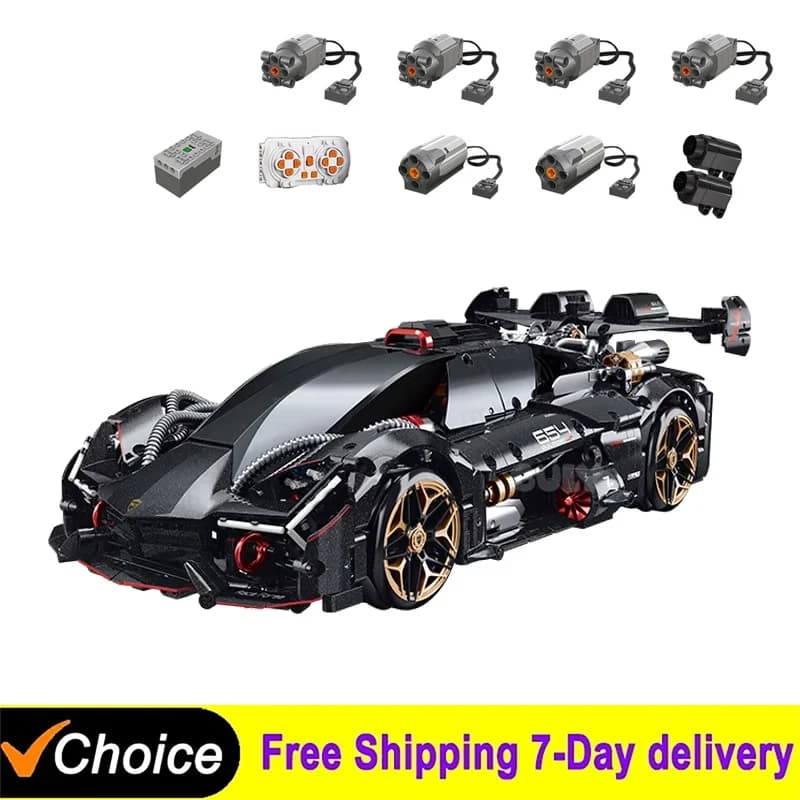 Nuovo Set di Costruzioni Auto Terzo Millennio Telecomandata 1:10, 2104 Pezzi, Blocchi Tecnici, Collezione da Scrivania, Regalo Fai-da-Te per Adulti e Bambini
