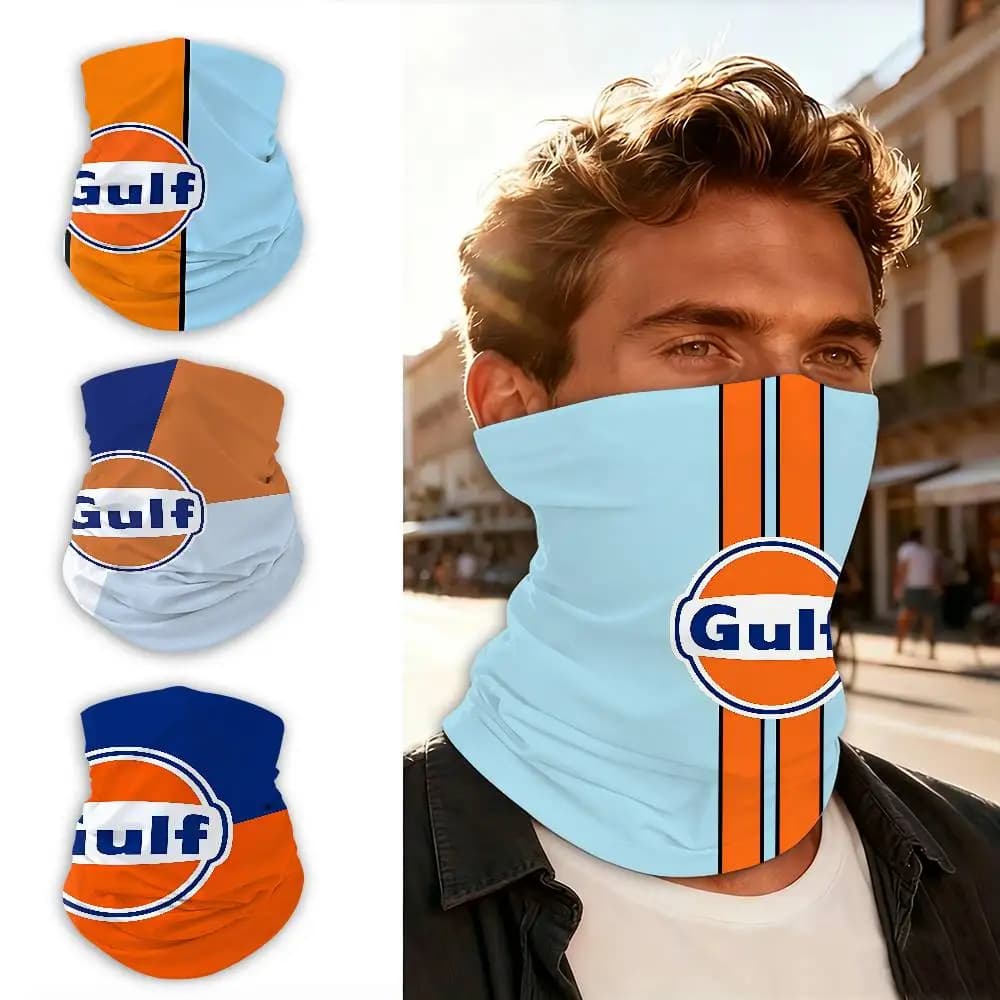 Sciarpa tubolare antivento con logo G-Gulf Racing Car, elastica e traspirante, per campeggio, equitazione, escursionismo, per tutte le stagioni