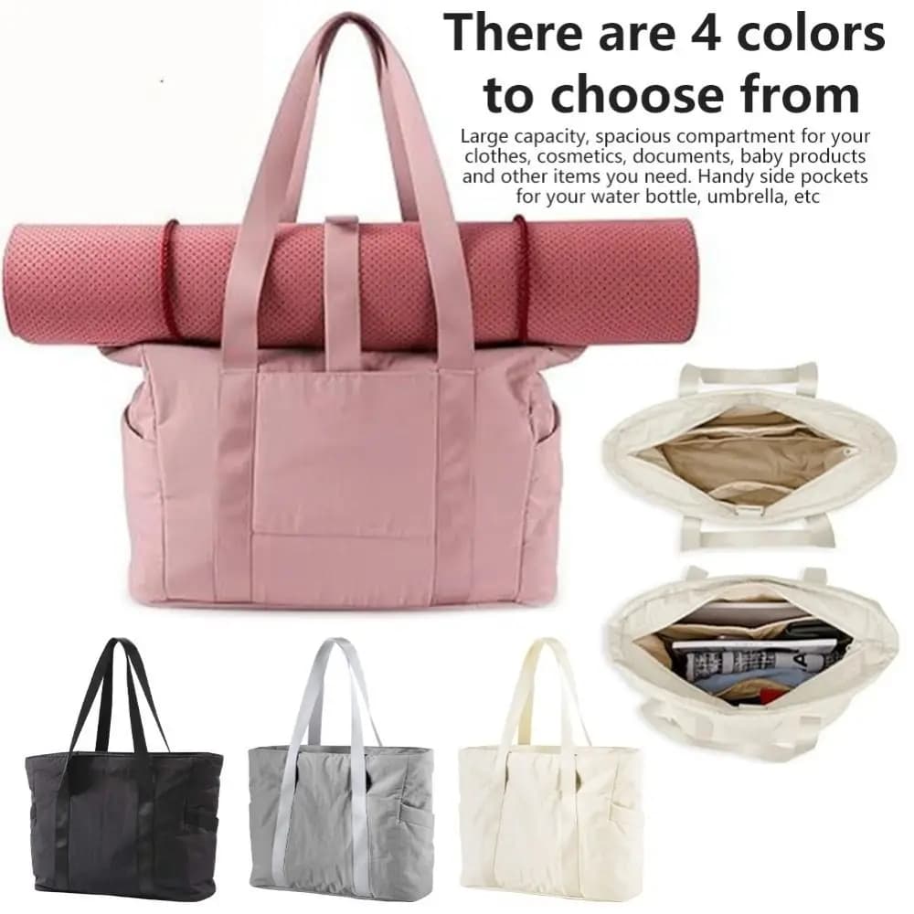 Nylon yoga mat bag with yoga mat buckle Fitness gym bag in solid color Multifunction multi-task travel bag for training