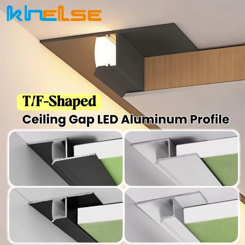 T/Z-Shaped Hidden Ceiling Gap Trim LED Aluminum Profile Super Narrow Shadow Channel PC Diffuser Indoor Backlight Bar Strip Light