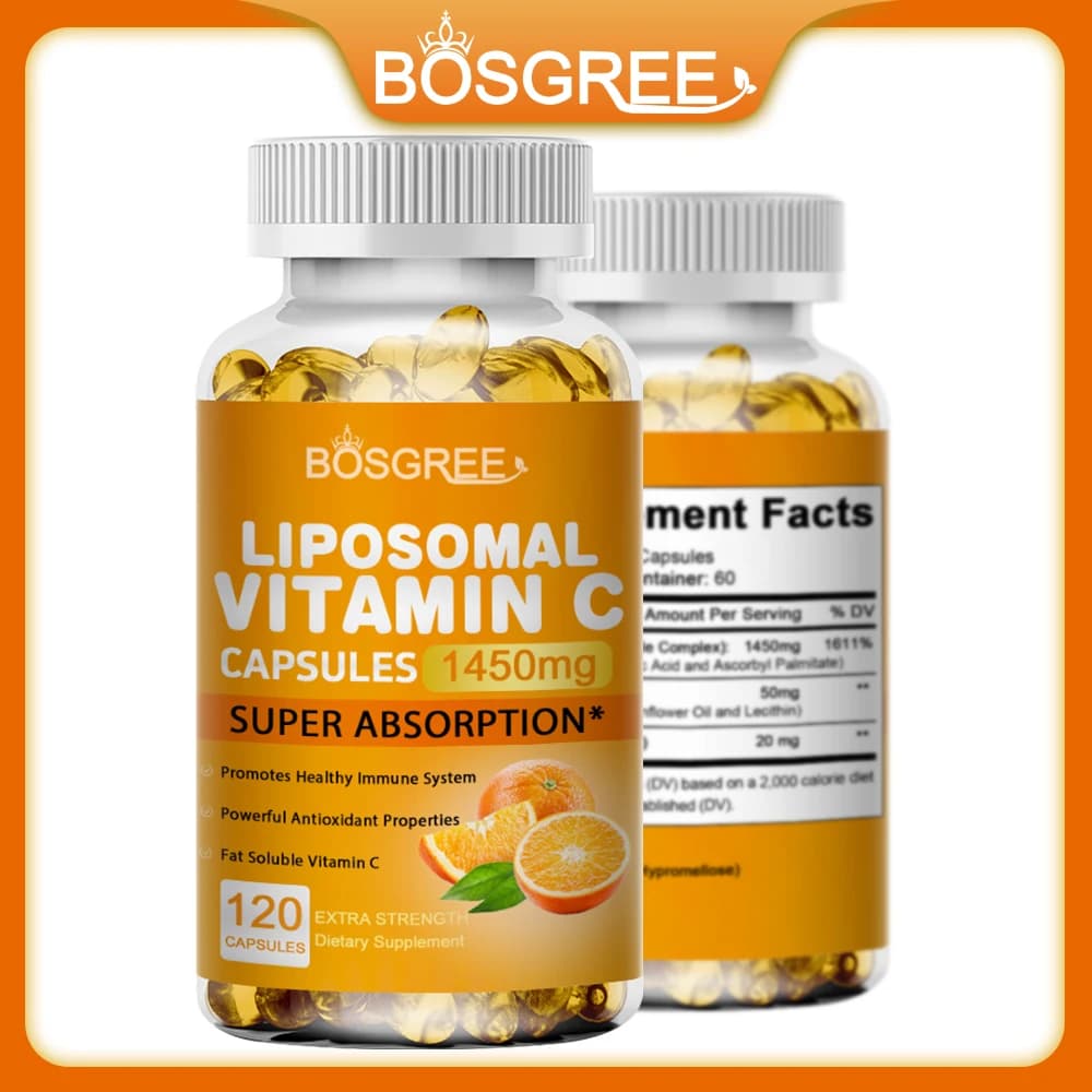 Capsule di Vitamina C Liposomiale con Integratori di Zinco - Supporto Immunitario, Produzione di Collagene, Salute della Pelle, Antiossidante, Comfort Stomacale