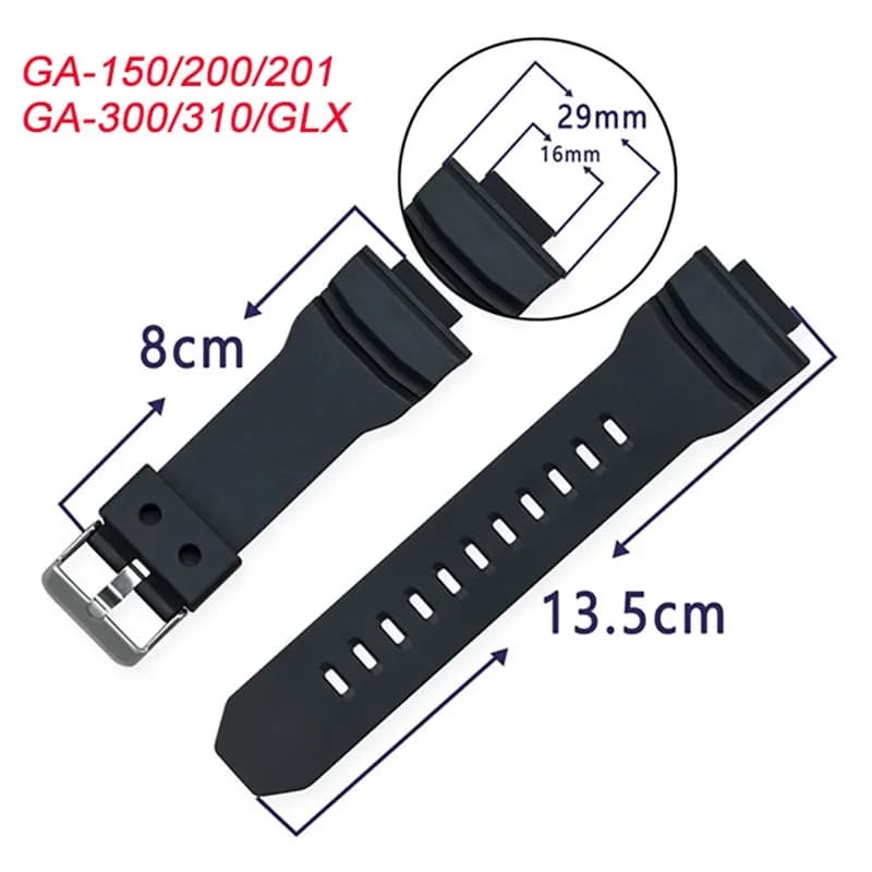 Silicone Strap for Casio G-SHOCK GA-150/200/201/300/310/GLX 5255/3295/5229 men's sports wristband waterproof rubber wristband