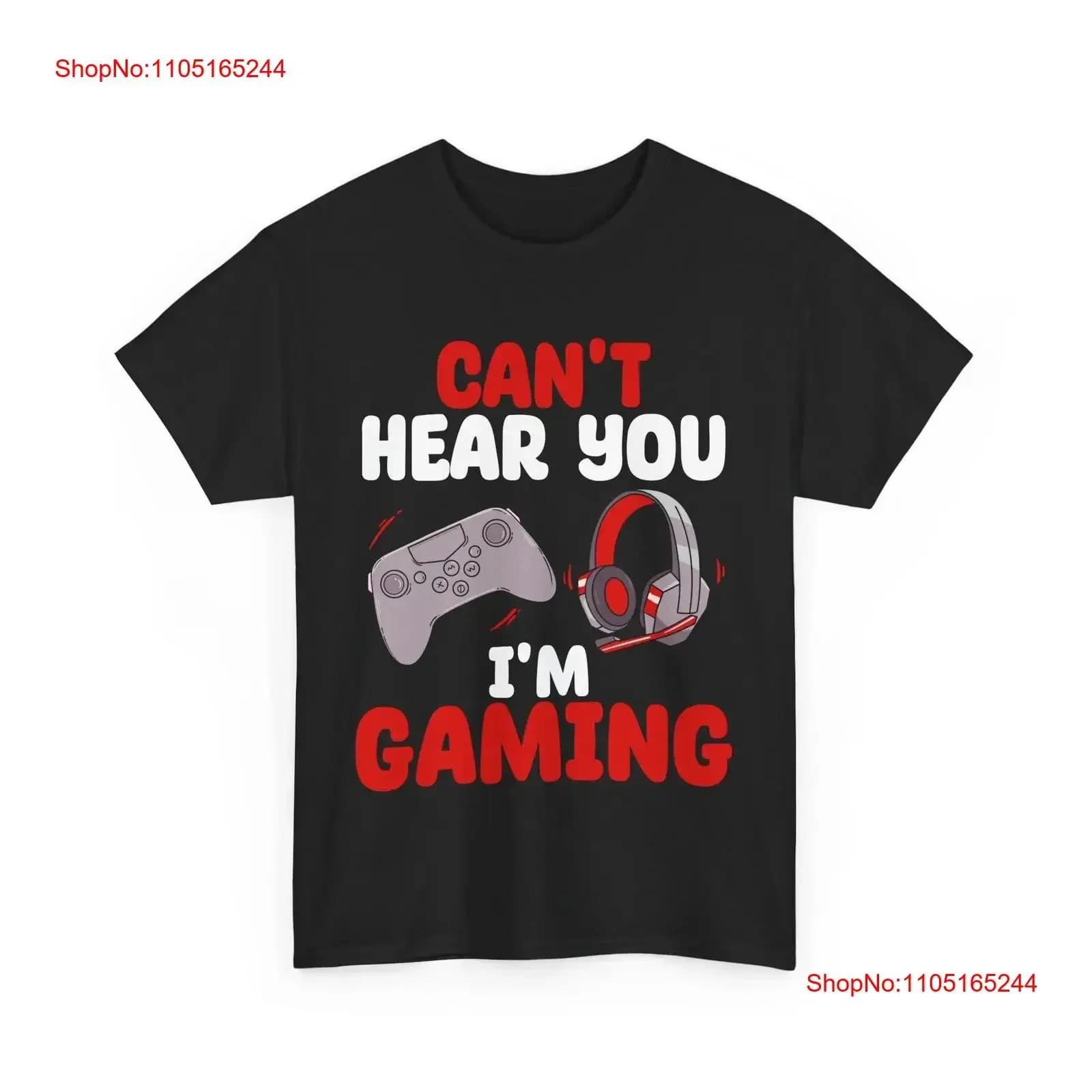 T-Shirt Player Headphones Can't Hear You I'm Game Controller Dresses Signed Soft Elongated Casual Washed Vintage