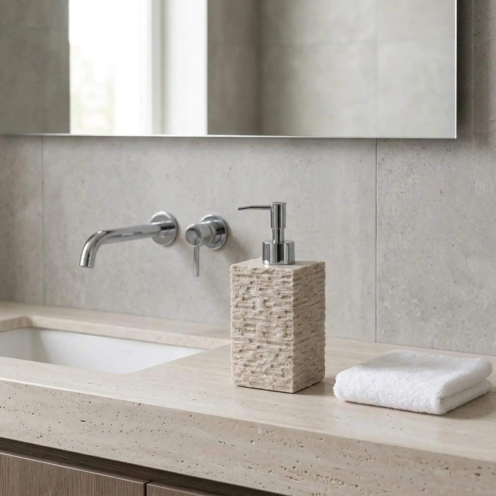 Resin Soap Dispenser with Pump Elegant Liquid Holder Sturdy Bathroom Sink Organizer for Kitchen and Bath