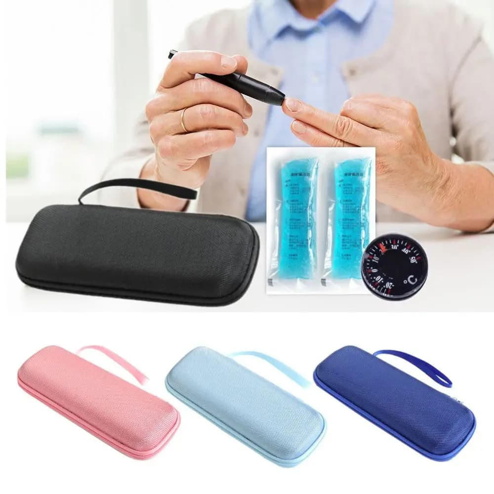 Borsa per la conservazione del freddo ghiacciata portatile Borsa per il raffreddamento dell'insulina Borsa per la penna termica tascabile da viaggio per medicinali Confezione per congelatore di farmaci con gel