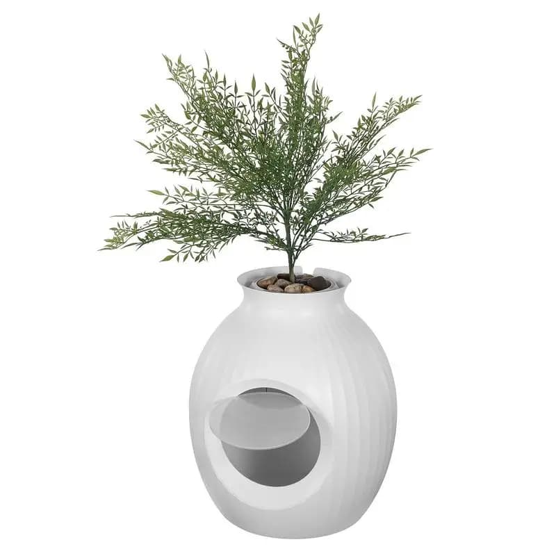 Plant Cat Litter Box, Smart Odor Control System, Hidden Cat Litter Box with 9.48 in Large Entrance, Lighting Decoration & Sturdy ABS Material, Fit for Living Room/Corner/Outdoor Pool/Patio