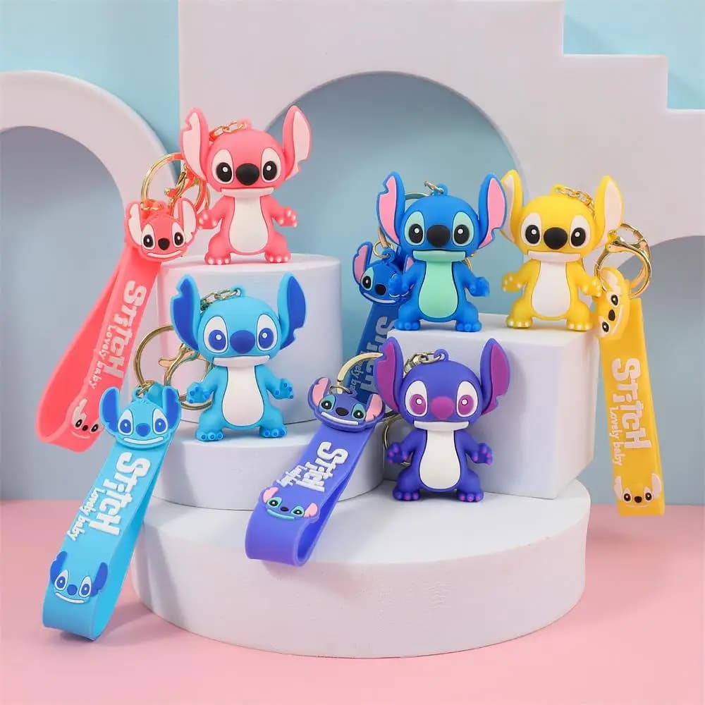 Disney Lilo & Stitch Cartoon Doll Keychain,Cute Anime Key Ring Ornament,Portable Decoration, Perfect Toy Gift for KidsandFriends