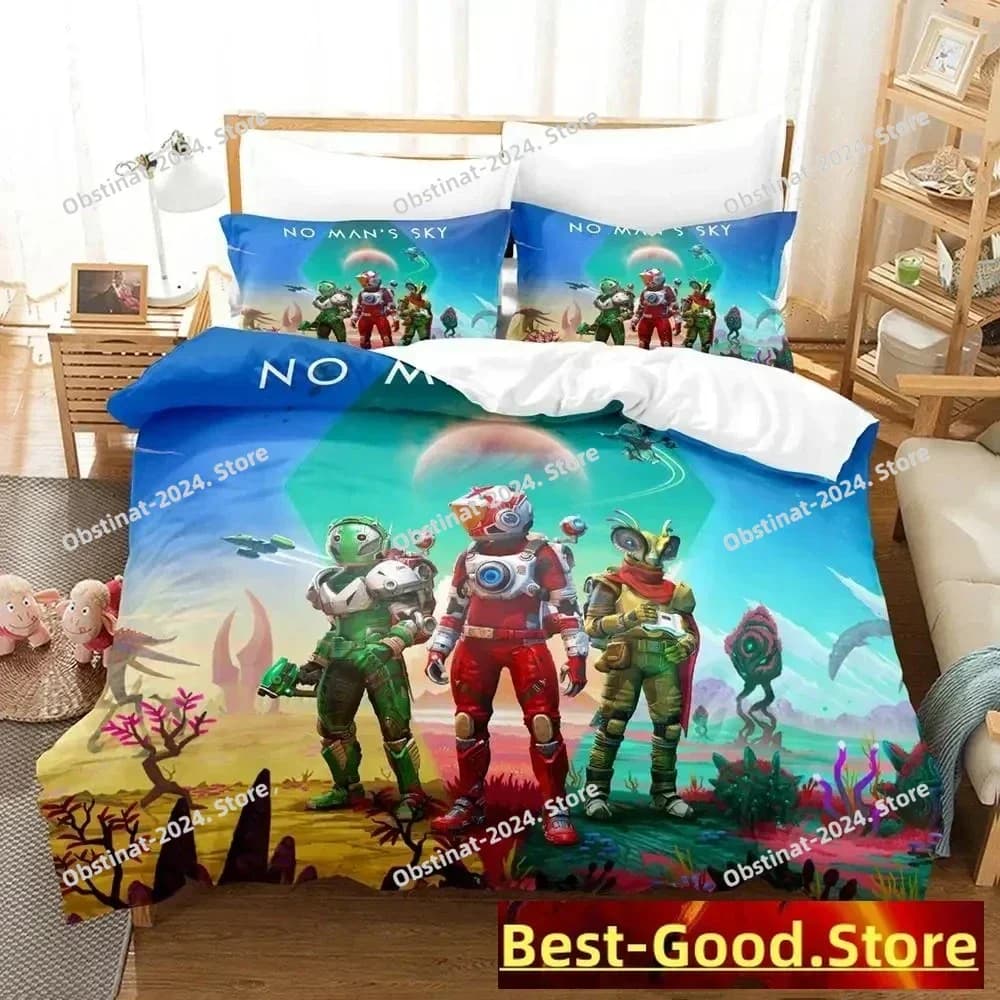 2023 No Man's Sky Set biancheria da letto Singolo Twin Full Queen King Size Set letto per bambini adulti Set copripiumino Anime parure de lit Letto