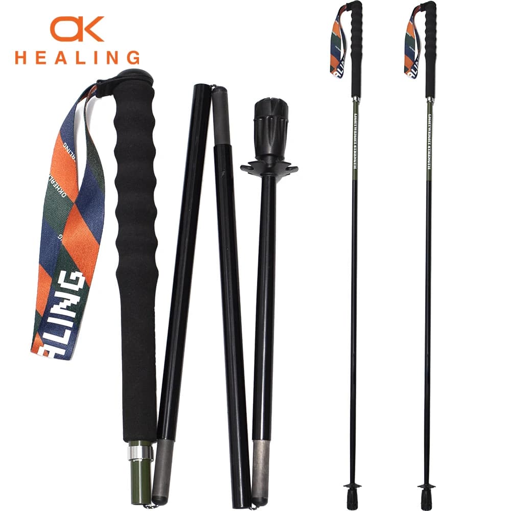 Bastoncini da Trekking Ultraleggeri 115g in Fibra di Carbonio T800, Accessori per Escursionismo, Bastoni da Corsa Urbana, Bastoni Pieghevoli per Camminata