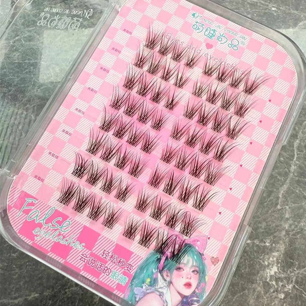 Ciglia Finte Adesive Riutilizzabili per Trucco Fai-da-te, Senza Colla, Ciglia Finte Individuali Adesive Riutilizzabili per Innesto