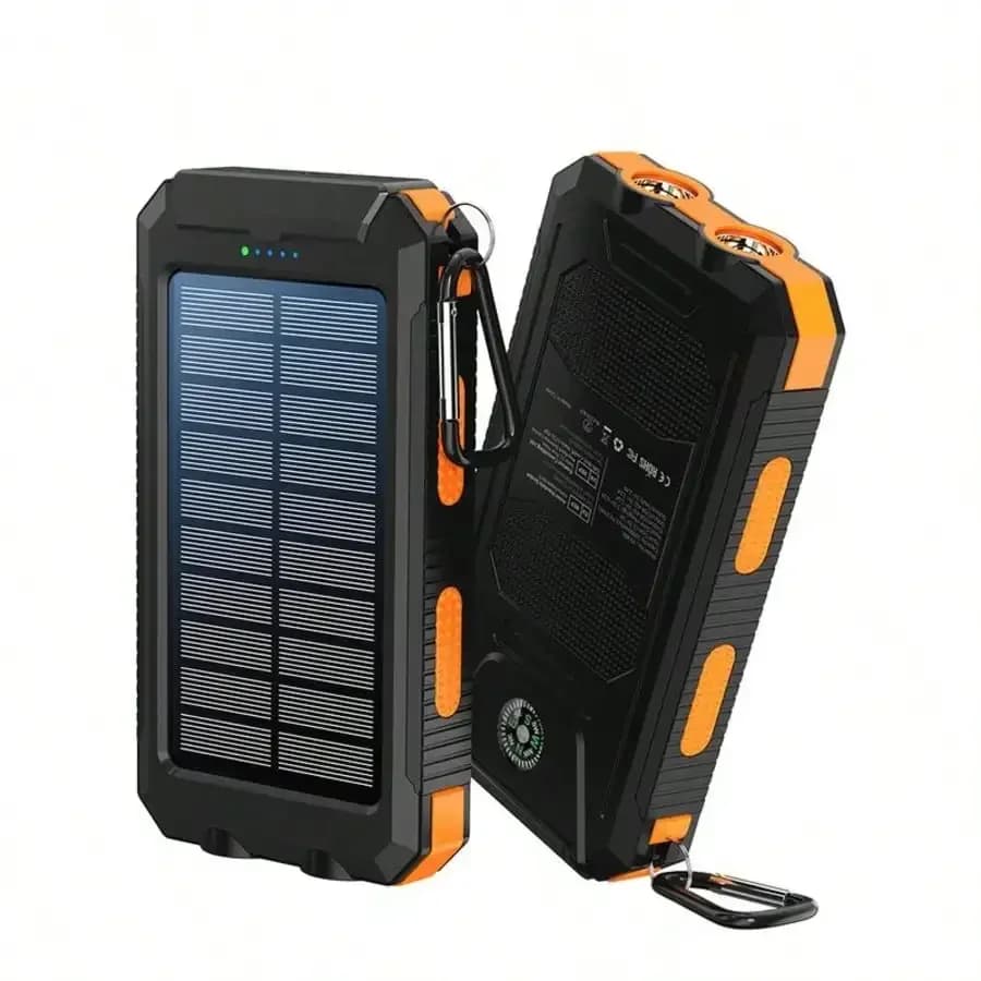 Power Bank Solare da 10000mAh - Caricabatterie Portatile con Pannello Solare, Caricatore USB per Telefono, Batteria Portatile per Tutti i Dispositivi