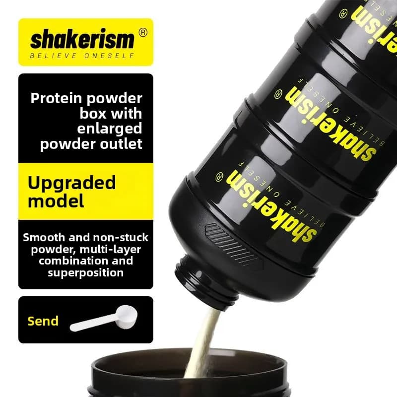 Powder Protein Container Portable Fitness Formula Dispenser Plastic funnel Powder protein box for food use Small container