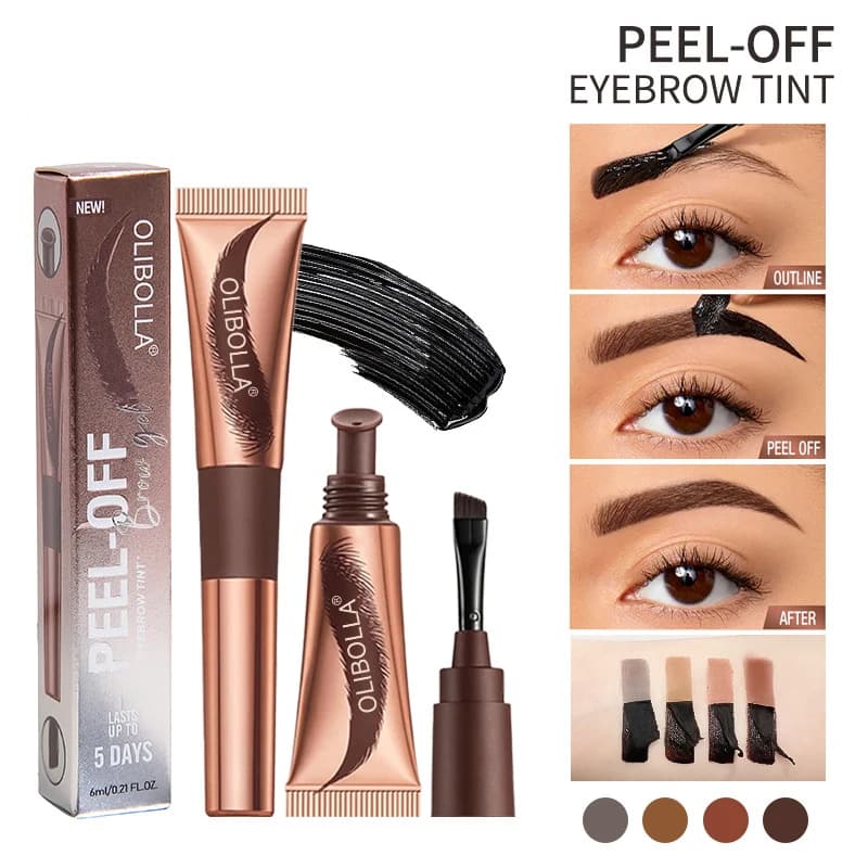 Eyebrow coloring cream 2 in 1, long lasting up to 5 days, with brush, waterproof film effect, natural semi-permanent make-up for wild effect eyebrows.