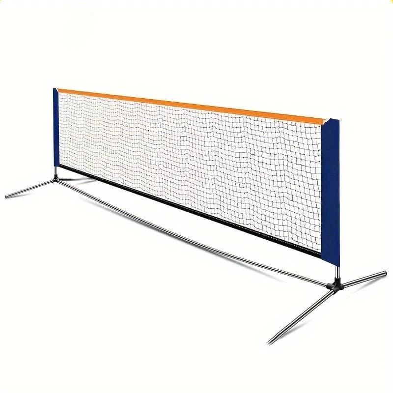 Portable tennis net, badminton net set with stainless steel poles Adjustable nylon net with carrying bag, for children's volleyball