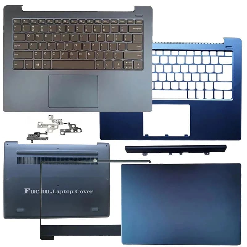 Custodia per laptop per Ideapad 330S-14 330S-14IKB 330S-14AST LCD Cover posteriore Telaio anteriore Cerniere Palmrest Custodia inferiore blu