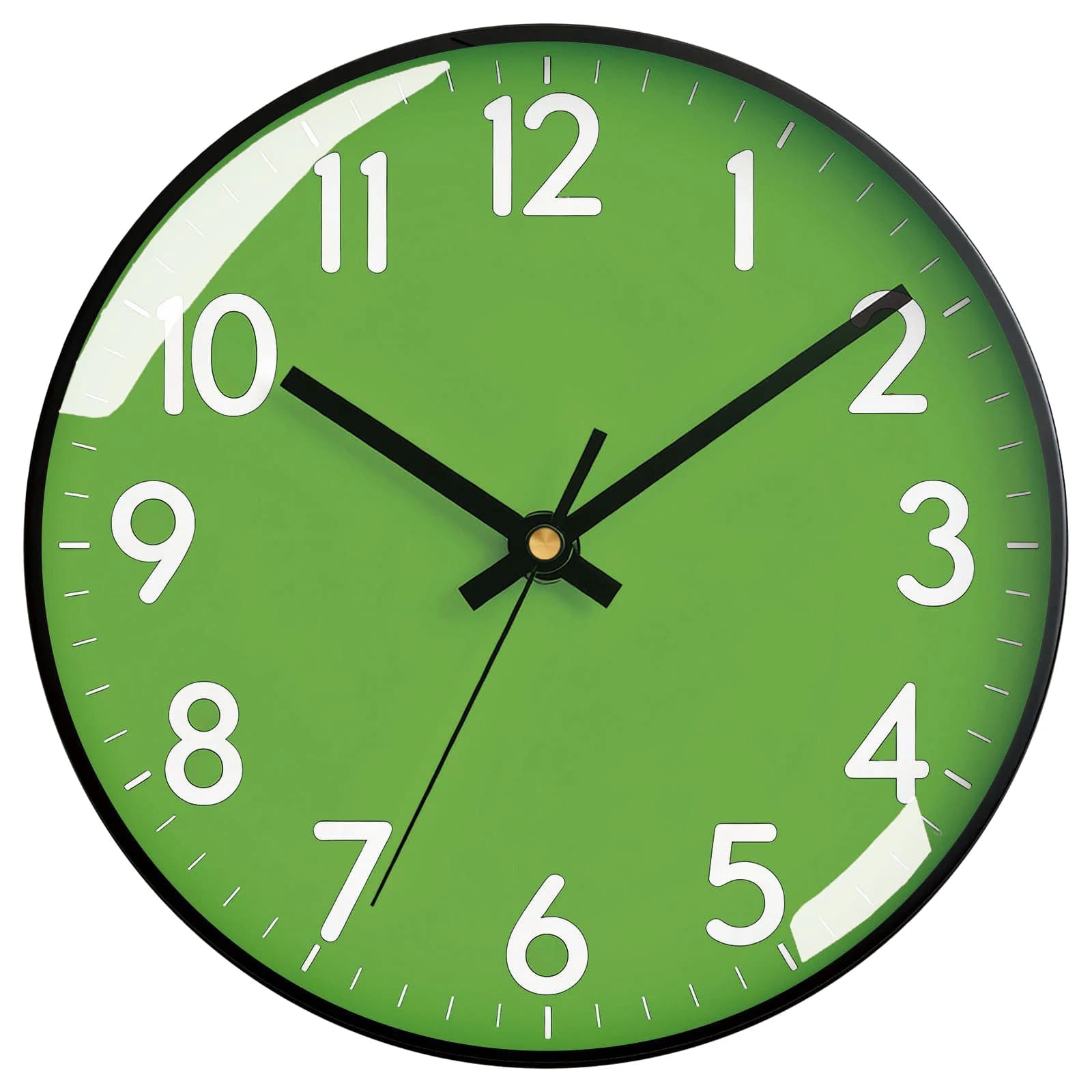 Orologio da Parete Verde Facile da Leggere, Silenzioso Senza Ticchettio, Design Rotondo Minimalista, Funzionamento a Batteria per Casa e Camera dei Bambini